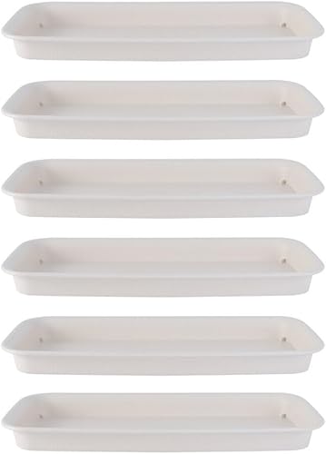 Cabilock 6 cajas rectangulares de flores, platillo, platillo de plástico para plantas, bandeja de goteo para el umbral de la ventana, estante de la