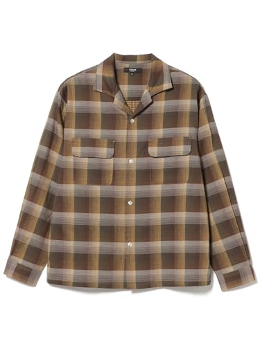 [ビームスハート] L/Sシャツ ダブルガーゼチェック オープンカラーシャツ メンズ BROWN M