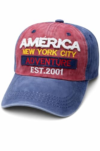 Image of Adjustable Soft Cotton Denim Cap for Men Women Baseball Vintage Washed Distressed Hats Adjustable Stylish Cap Regular Fitted