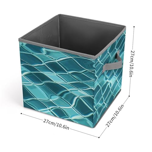 Boîte de rangement pliable pour vêtements avec impression d'eau azur - 3
