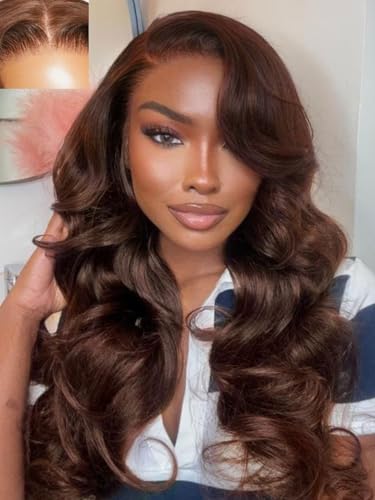 Nadula 13x4 HD Auburn Brown Loose Wave Drawstring Wigs Human