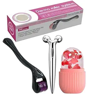 N.Y.N BEAUTY Revitalize Your Skin with the 3D Y-Shaped Mini Roller Massager: The Ultimate Combo with Ice Roller and Derma Roller