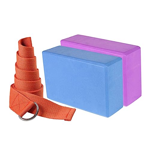 TOBBOMEY High Density Eva Yoga Block Set Brick Fitness Training Beveled Edges Anti-slip Surface Random Color