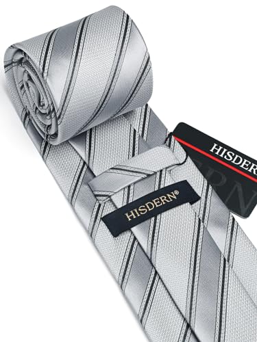 Image of HISDERN Ties for Men Solid Tie Handkerchief Set Classic Woven Silk Business Polka Dot Mens Ties Necktie Wedding Party