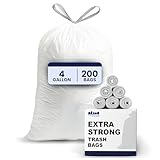 Plasticplace 4 Gallon Trash Bags │ 0.7 Mil │ Drawstring White Garbage Can Liners │ 17