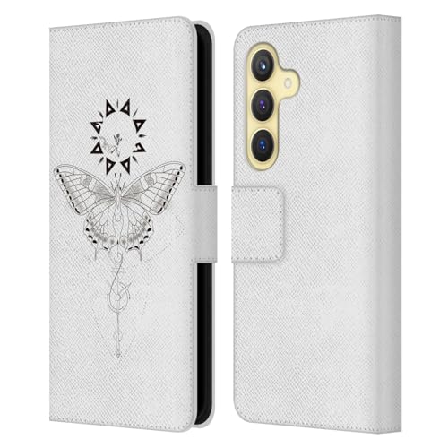 Carcasa de cuero Samsung Galaxy S24 5G Haroulita Mariposa y Sol tipo libro