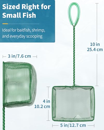 Image of Pawfly Aquarium Fish Net with Braided Metal Handle Square Net with Soft Fine Mesh Sludge Food Residue Wastes Skimming Cleaning Net for Fish Tanks Small Koi Ponds and Pools