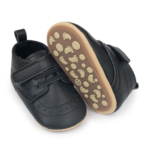 Image of Baby Boys Girls Sneakers Toddler Non-Slip Soft Rubber Sole First Walking Shoes Infant Newborn Crib Dress Shoes