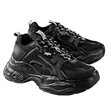 Buffalo Damen Schuhe Sneaker Schnürschuh Yuno, Farbe:Schwarz...