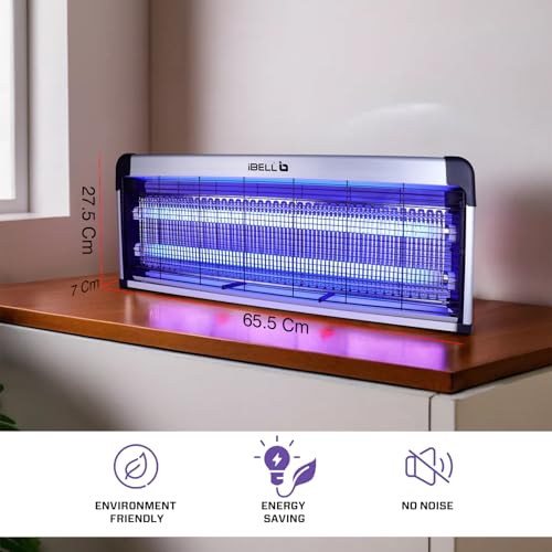 Image of IBELL 202IK Insect Killer Machine 40W Bug Zapper, Energy Saving, Aluminium Body & UV Bulbs, Fly Catcher for Home, Hotels & Offices, Insect Control (Grey)