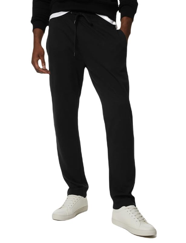 Image of Marks & Spencer Cotton Rich Straight Leg Trackpants