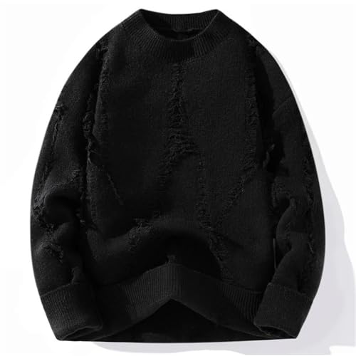 Men’s Autumn Winter Crewneck Sweater Pullover Loose Fit Fringe Casual Long Sleeve Knit Pajamas Top2