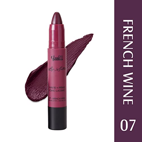 Image of Glam21 Lip Sutra Non-Transfer Crayon Lipstick |Lightweight & Longlasting| Creamy and comfortable on lips -2.8 gm | French Wine-07