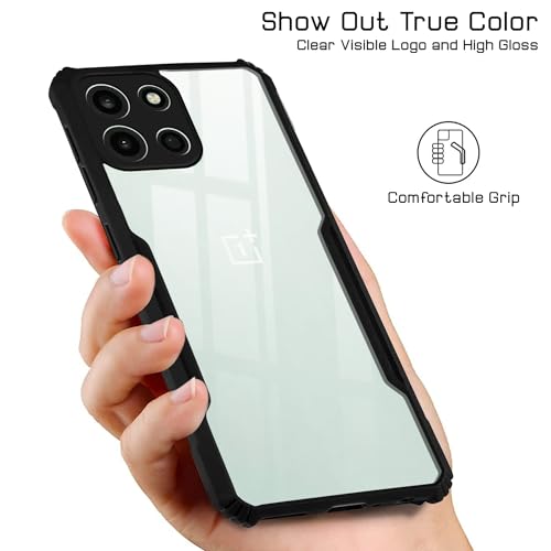 Image of Jkobi Hybrid Back Cover Case for OnePlus Nord 6 (Shockproof with Polycarbonate Clear Panel | Professional Black)