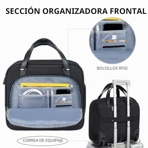 Maletín para portátil con ruedas 15.6 pulgadas impermeable EMPSIGN con bloqueo RFID para negocios 5