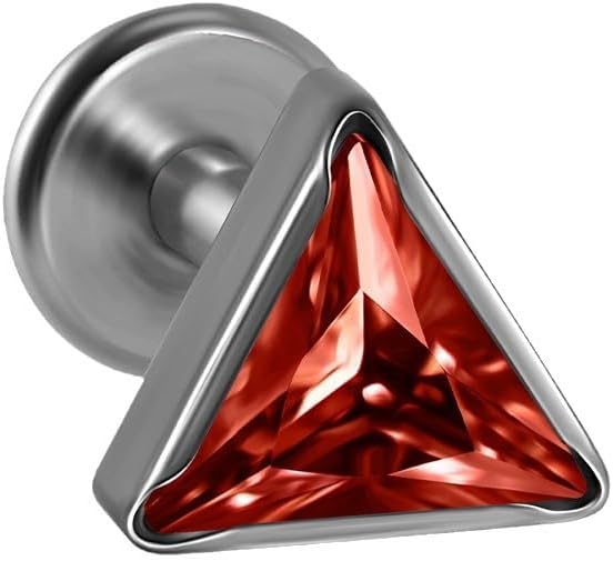 16G Triangle Cubic Zirconia Cartilage Stud Earrings for Women Men G23 Titanium Conch Helix Tragus Studs Earrings Lip Studs Rings Labret Monroe Medusa Piercing Jewelry