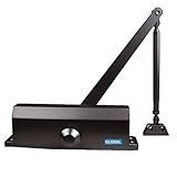 Global Door Controls Commercial Door Closer in Duronotic Finish with Backcheck , small , - Size 4 - TC2204-BC-DU