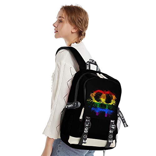 JLTPH Unisexe Sac à Dos LGBT Gay Pride Arc-en-Ciel 3D Impression Tissu Oxford Laptop Backpacks Daypack Sac à Dos de College Voyage Portable Loisirs Sac à Dos – vue 5