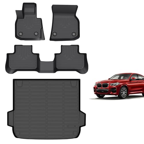for BMW X4 Floor Mats 2019 2020 2021 2022 2023 2024 2025 TPE All Weather Car Floor Mats Cargo Liner Custom Full Set for BMW X4 Accessories 2019-2025