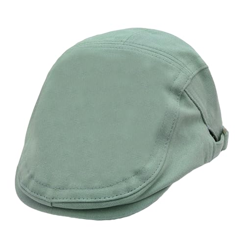 Image of ZLYC Men Cotton Flat Cap Summer Scally Ivy Gatsby Newsboy Beret Driver Cabbie Hunting Hat