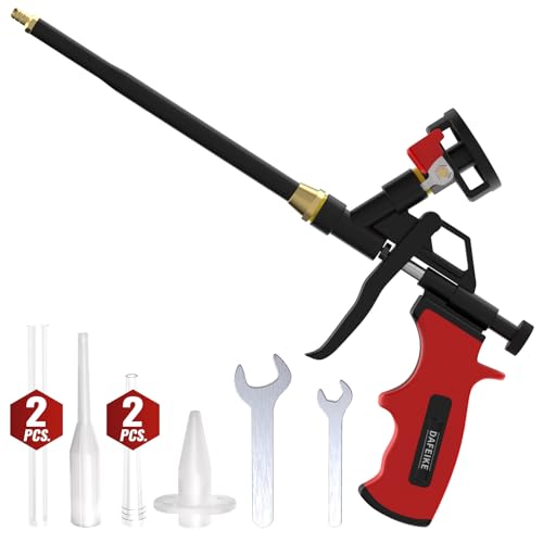 Detachable Spray Foam Gun Expanding Foam Gun Upgraded Teflon Pro Foam Dispensing Gun Insulating Foam Sealant Gun Pu Foaming Applicator for Insulation Red