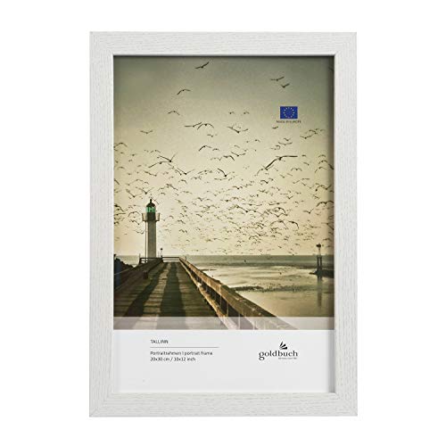 goldbuch 92 0395 Tallinn Cadre photo en bois pour photo au format 20 x 30 cm, cadre portrait avec support et support mural, cadre unique en MDF, cadre photo blanc Cover