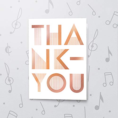 Thank You Card with Metallic Foil | Thank You Musical Greeting Card, Metallic Foil Card, Thank You Recordable Greeting Card 10597 (120 Second Recordable)