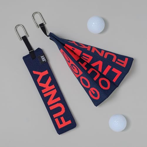 Image of ANDGOLF Pleats Ball Towel, Use to Wash My Ball and Club, Best Choice for Golf Gifts, Embroidered Golf Towels, Clip for Bags /Pants /Skirts, Durable Elastic Band, Colorful Fashion Golf Item (red)