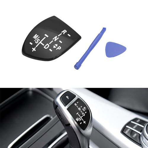x xotic tech Car Gear Shift Knob Panel Cover,Gear Button Decal Sticker Emblem Replacement Compatible with BMW 1 3 5 6 7 Series X1 X3 X5 X6 F01 F10 F30 F35 F15 F16 F18, Performance Sports Shifter Style
