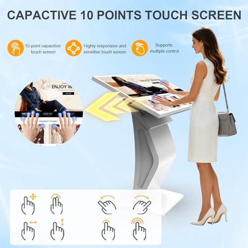 Image of 32 inches Touch Screen Kiosk, Android System, Install APP, Browser, Digital Signage Kiosk, K-Style Stand Digital Signage Display, Interactive Display Mall Navigation /Advertising /Retail Store