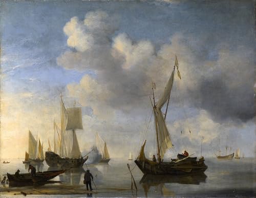 Tableau de paysage marin Navires hollandais pour une ambiance de salon apaisante