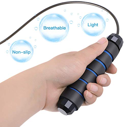 Cuerda para saltar, profesional y ajustable de velocidad, con mango de espuma de memoria y rodamientos de bola, cuerda para fitness, ejercicio, crossfit, MMA - Imagen 3