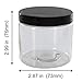 Aromine 2oz Clear Jars with Lid, 12 Pack, Round PET Plastic Jar Container with Blank Labels (BPA Free)