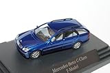 Fahrzeug ist ca 5 cm lang Busch Mercedes-Benz C-Klasse W203 T-Modell Kombi Blau 2000-2007 H0 1/87 Modell Auto mit individiuellem Wunschkennzeichen