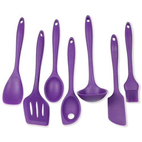 Chef Craft Premium Silicone Kitchen Tool and Utensil Set, 7 Piece, Purple