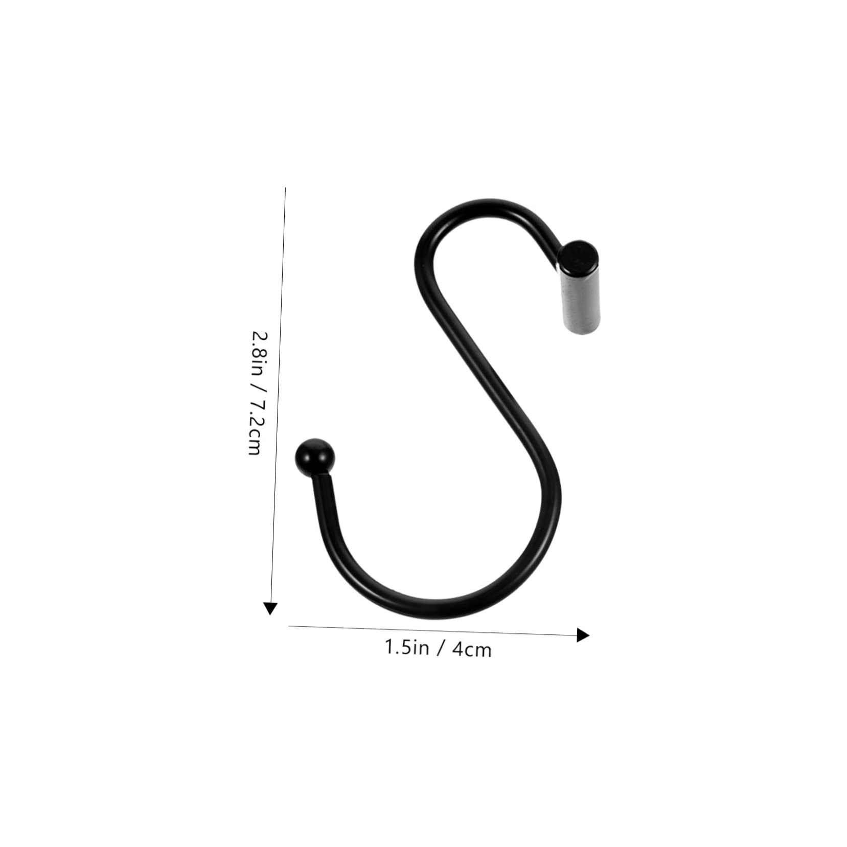 MAGICLULU Ganci Pezzi in 24 Doccia Ferro Forma e Tenda Nero per a S, Fissaggio Sicuro Accessori Tende e Teli Bagno