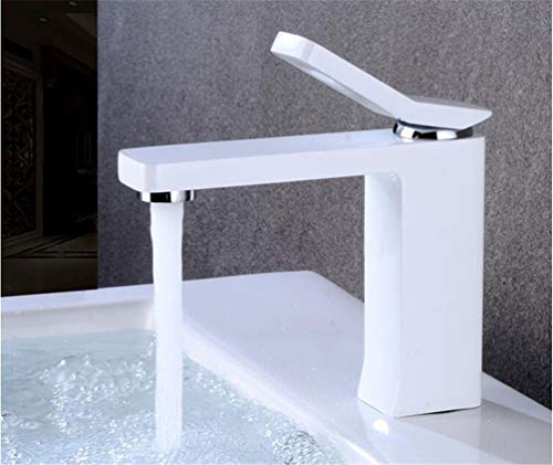 Robinet de lavabo noir ou blanc mitigeur salle de bain en laiton