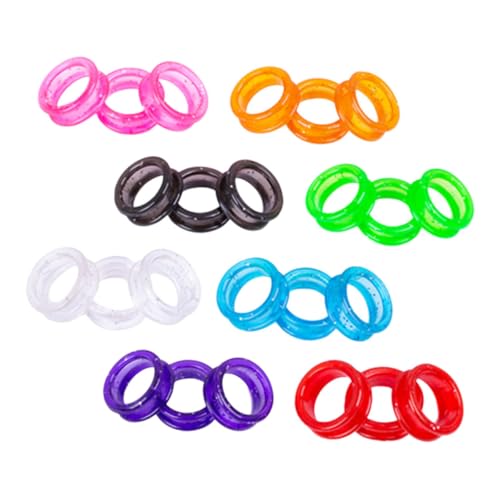 WOONEKY 24pcs Ring Finger Protector Ring Scissor Hair Stylist Supplies Finger Rings Grips Inserts Scissor Finger Protective Ring Silicone Scissor Ring Barber Tool