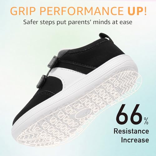 STQ KIDS Chaussures Barefoot Enfant Mode Basket Enfant Garcon Fille Respirant Antidérapant Chaussure Premier Pas Bebe Minimalistes pour à La Course et à La Marche Noir et Blanc 28 EU – vue 7