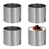 HMIN Round Cake Rings Mold, Mini Cake & Pastry Ring Round Food Ring Stainless Steel, Dessert Food...