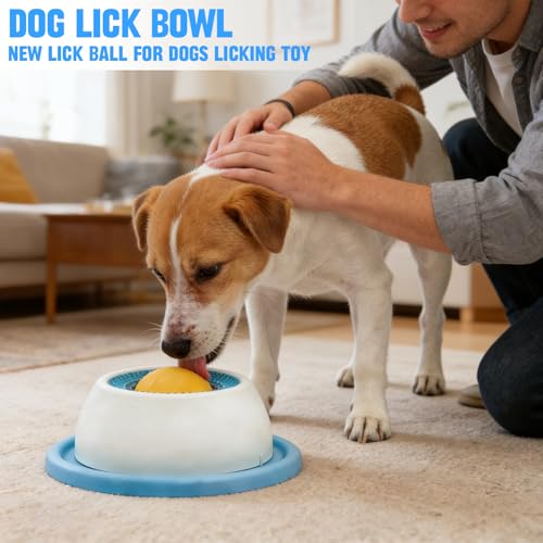 DIANLIANG 2 Stück Schleckball Hund, Leckspielzeug Hunde Lick Bowl, Leckball Hund Große Kleine Lick Sphere