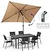 FansaFurn Patio Umbrella, 6.5' x 10' Rectangular Patio Umbrella, Metal Pole Square Outdoor Umbrella with Crank and Push Button Tilt, 6 Steel Ribs, Polyester Canopy