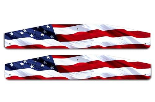 Image of Universal Mud Flap Splash Guard Stainless Steel Weights for Semi Trailer Trucks - 3 inch x 18 inch - 2 Piece Set - Subdued (Wavy Flag)