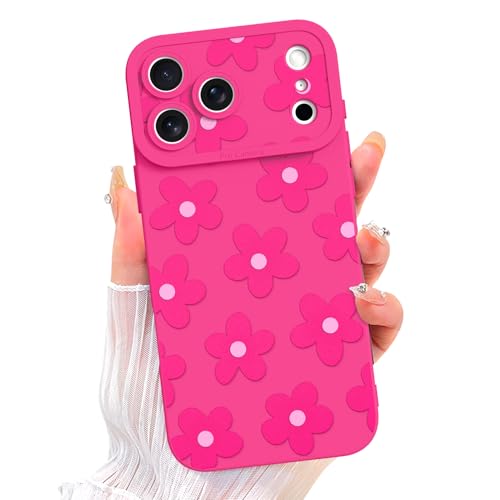 Image of ZIYE for iPhone 17 Pro Max Case Hot Pink Flower Pattern Phone Case