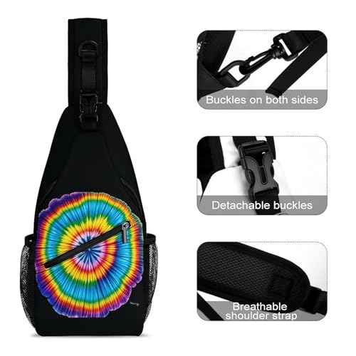 Cross Body Bags Tie Dye Hippies Printed Sling Bags Chest Pack Travel Chest Bag Cross Body Shoulder for Men Women3