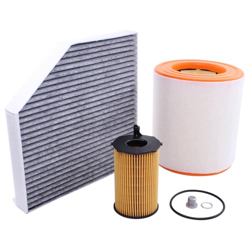 Ölfilter Luftfilter Innenraumfilter Aktivkohlefilter Ölablassschraube mit Dichtung Filter Schraube Filtereinsatz für A6 4G A6 C7 4G A7 4G 3.0 TDI quattro 2010 2011 2012 2013 2014 2015 2016 2017 2018
