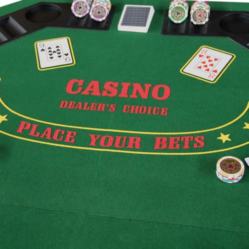Mesa de poker plegable octogonal con portavasos y bandejas miniatura 2