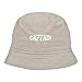 Mens Bucket Hat Captain Embroidered Washed Cotton Classic Bucket Hat Beige