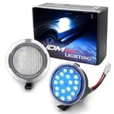 iJDMTOY Ultra Blue LED Under Side Mirror Puddle Lights Compatible With Ford F150 Raptor Edge Explorer Flex, Lincoln Navigator Mark LT MKX etc. (Powered by 18 pcs White SMD LED Lights)