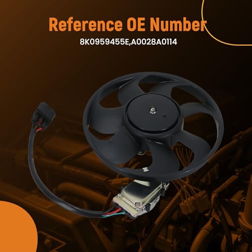 Image of maXpeedingrods Right Passenger Side Electric Cooling Fan w /Module Fits for Audi S4 2010-2012, for Audi S5 2008-2012, 8K0959455E A0028A0114